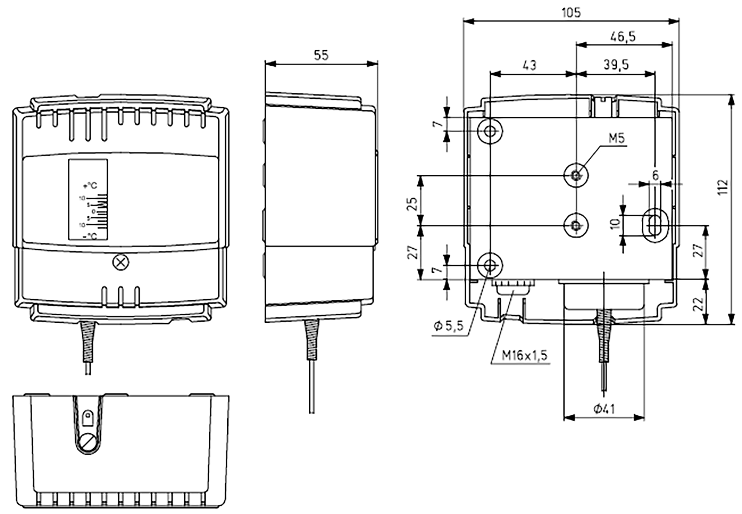 Images Dimensions - K-FST1 Frost thermostat - systemair