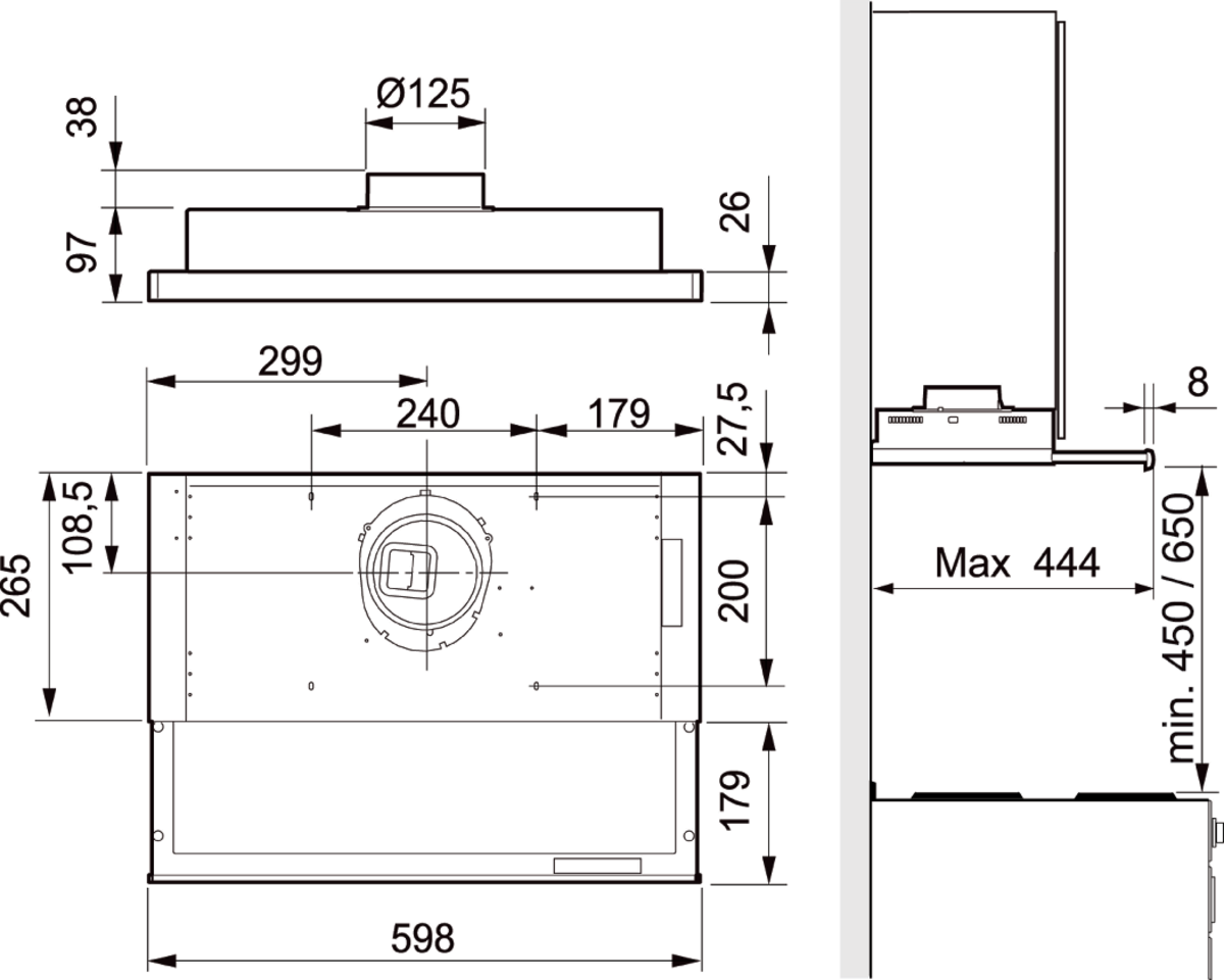 Images Dimensions - 392-10/B Slimline White - systemair