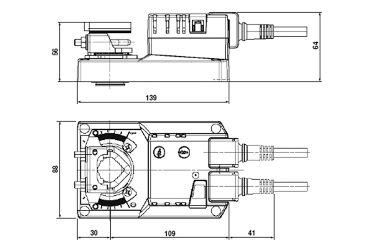 Images Dimensions - SM230A Damper actuator - systemair