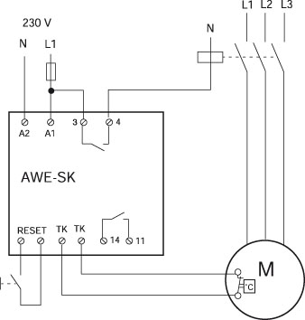 Images Wiring - AWE-SK Protec. Moteur 4A/230V - systemair