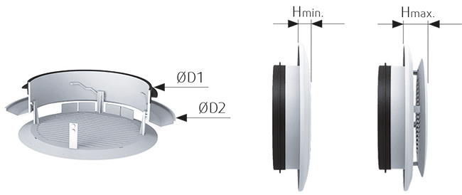 Images Dimensions - BOREA 125 DIFFUSER - systemair