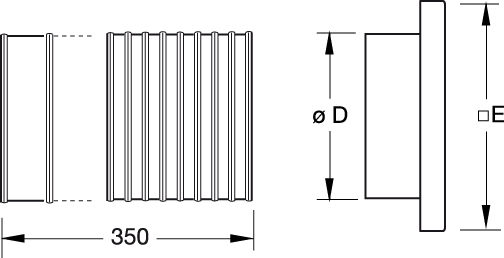 Images Dimensions - BVK 150 Стенна вентил.решетка - systemair