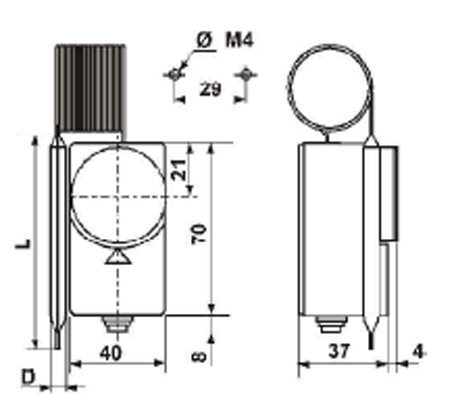 Images Dimensions - Termostat -35... +20 C IP40 - systemair