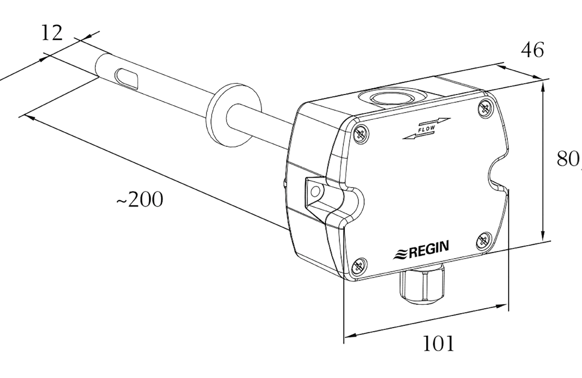 Images Dimensions - CO2-Kanalfühler CTDT2 - systemair