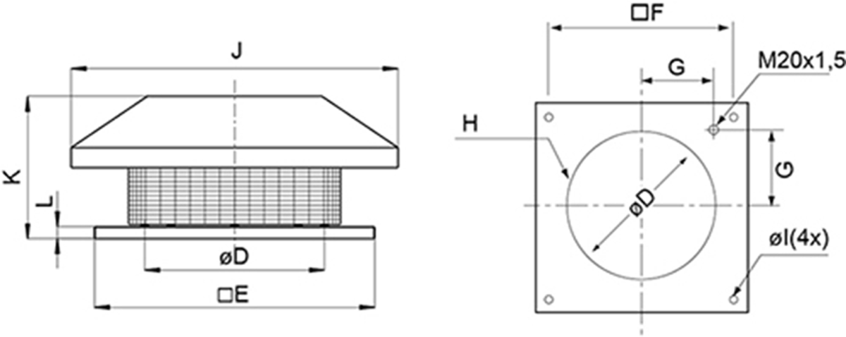 Images Dimensions - LGH 710 Аерац.покр.шапки - systemair