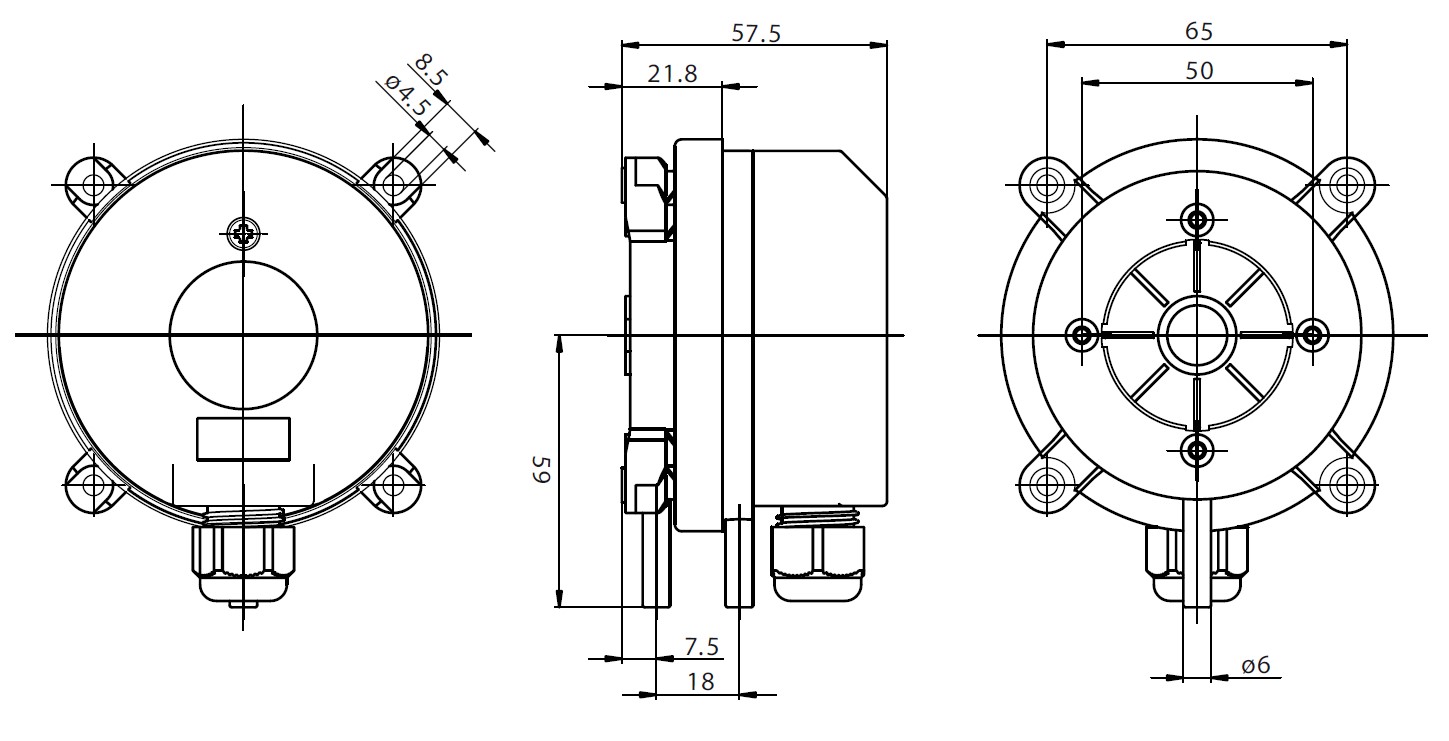 Images Dimensions - Differenzdruckschalter DBL205B - systemair