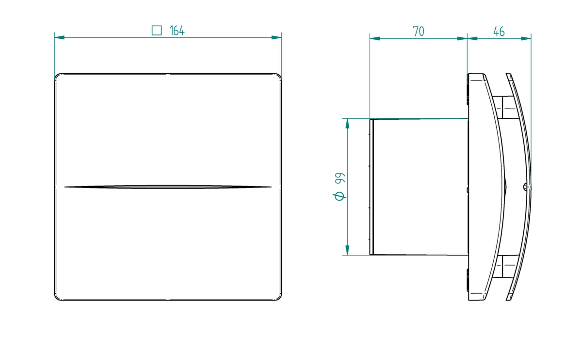 Images Dimensions - BF Silent 100TH Aérateur - systemair