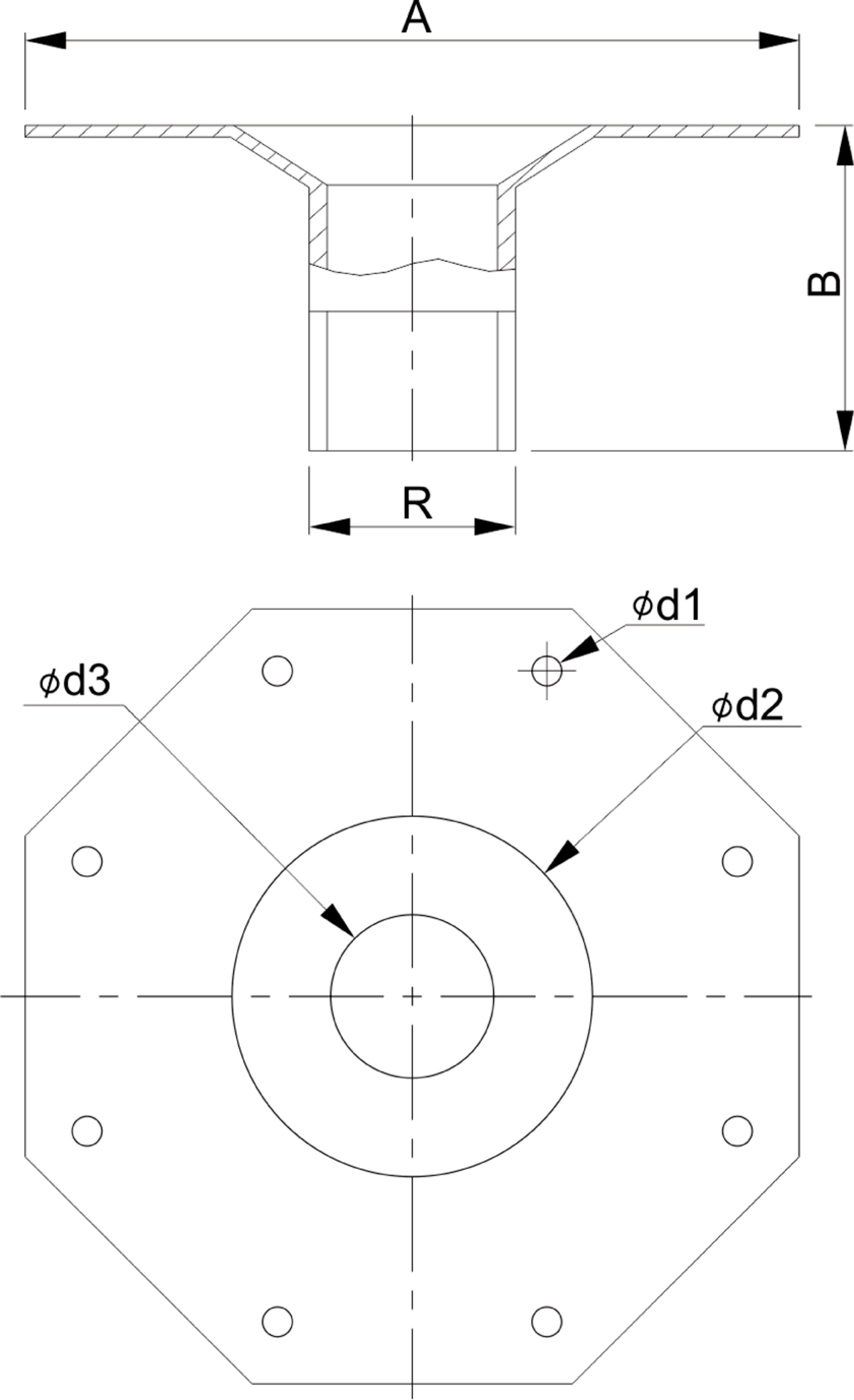 Images Dimensions - DRAIN NIPPLE BKF - systemair