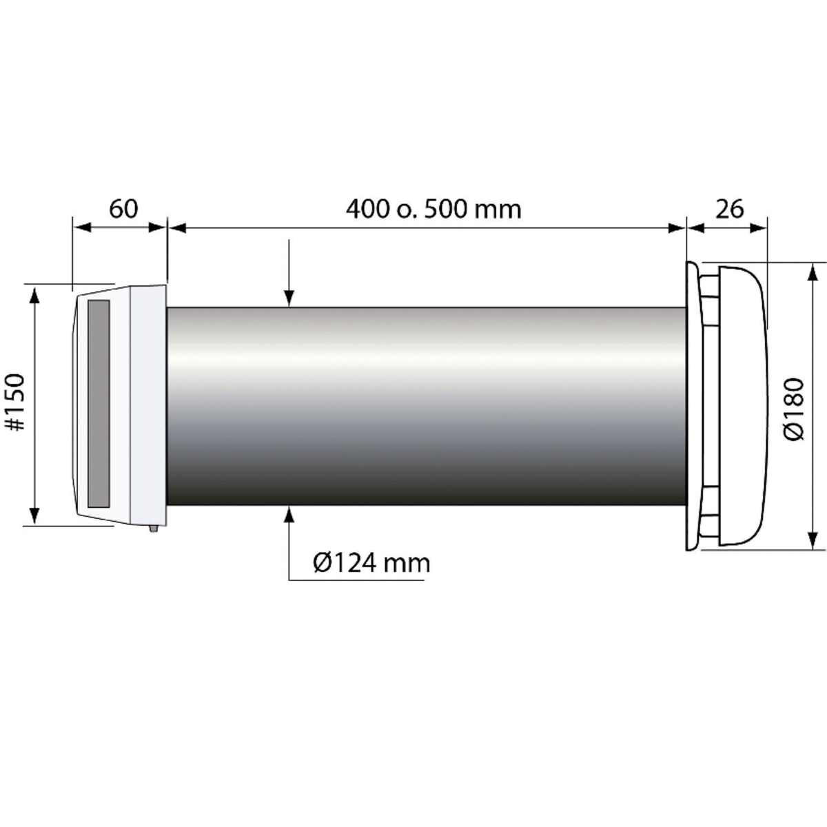 Images Dimensions - FAV set wall valve - systemair