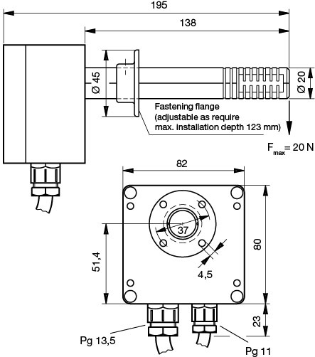 Images Dimensions - K-LSW230 Flow meter electronic - systemair