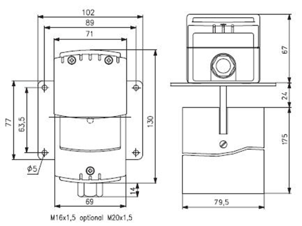 Images Dimensions - K-WFR Flow meter, mech. - systemair