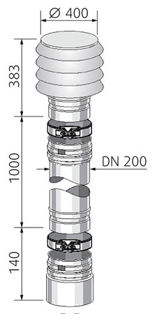 Images Dimensions - AH-V2A intake cowl DN 200 - systemair