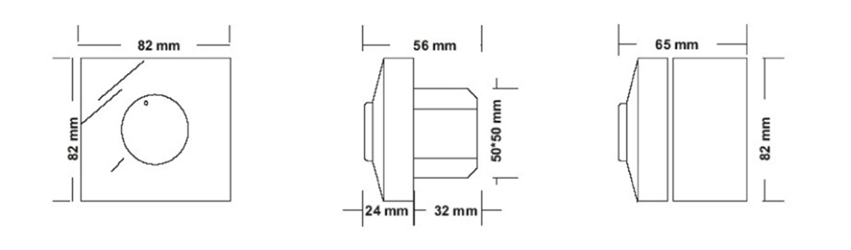 Images Dimensions - MTV-1/010 Potentiometer - systemair