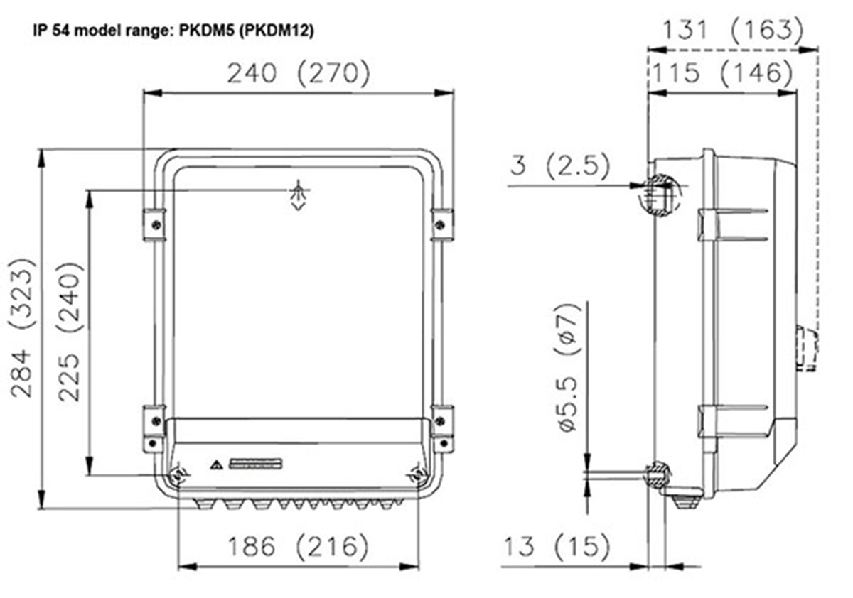 Images Dimensions - PKDM12 Stepless speedcontrol - systemair