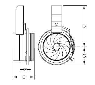 Images Dimensions - SPI-F-160/LM230A Iris damper - systemair