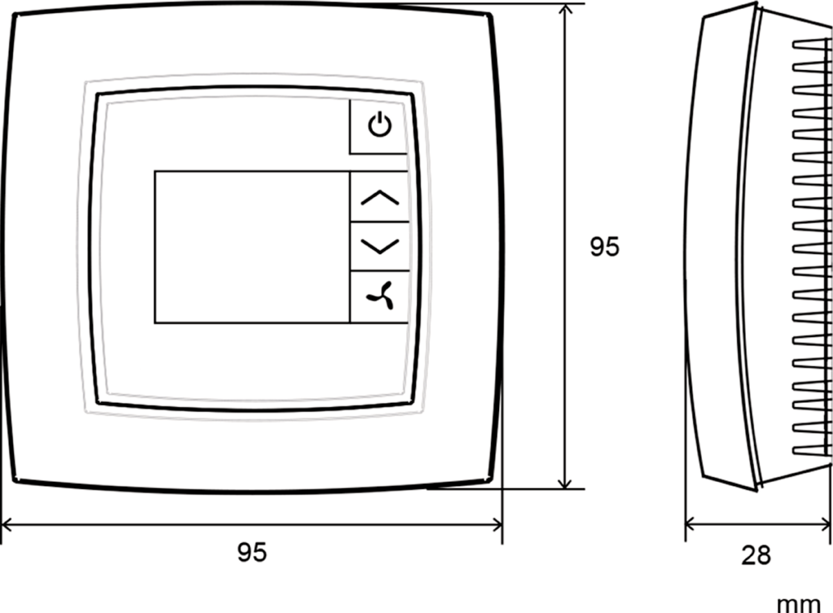 Images Dimensions - Room Controller S-ED-RU-DFO - systemair