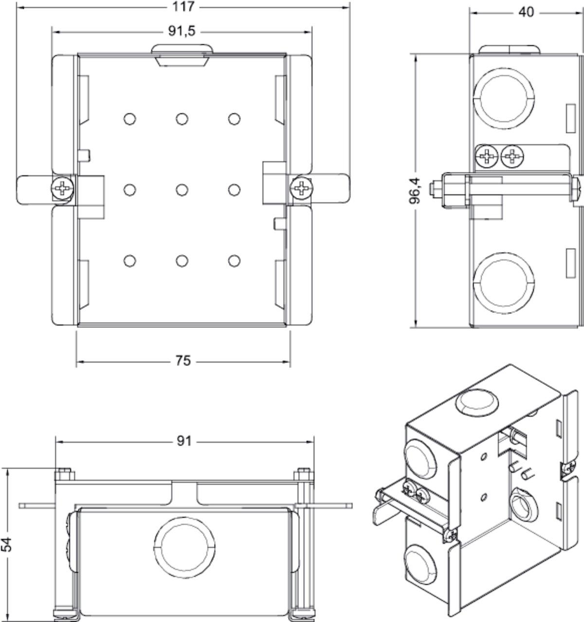 Images Dimensions - SAVE Wall Mounted Kit - systemair