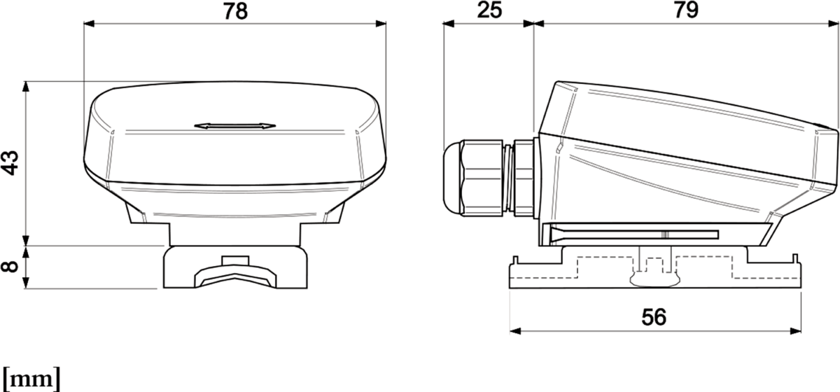 Images Dimensions - TG-AH3/PT1000 Contact Sensor - systemair