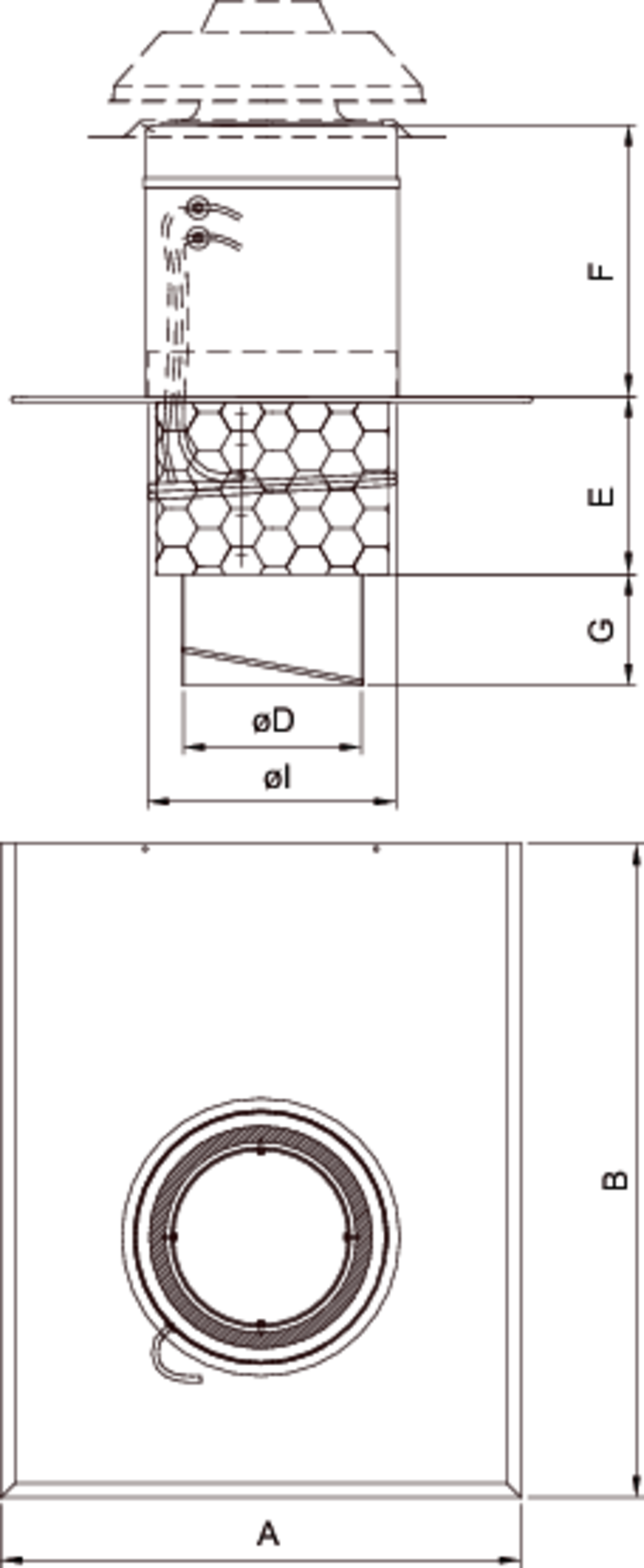 Images Dimensions - TOS 125-160 Покрив.шапка чер. - systemair