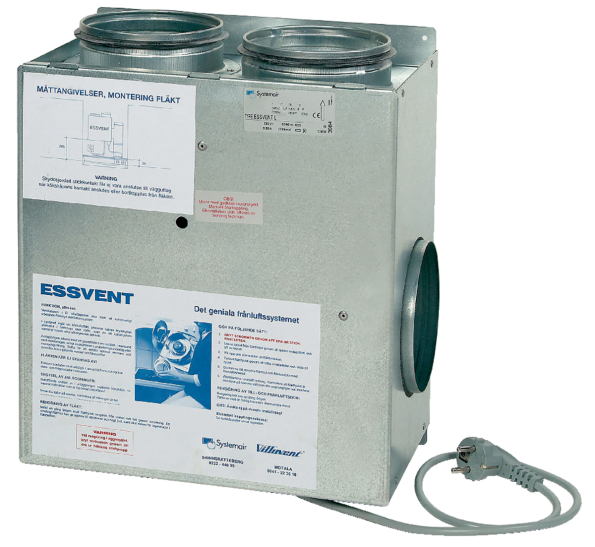 Essvent - Смукателни AC вентилатори - Битови вентилатори - Жилищни вентилационни системи - Продукти - systemair